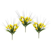 Cespuglio di croco con erba, 25 cm, set da 3 pezzi, a forma di croco artificiale, piccola pianta, decorazione primaverile, fiore primaverile, decorazione floreale, decorazione pasquale, nido di