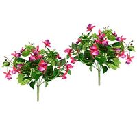 Cespuglio di fucsia artificiale, pianta ornamentale, fucsia, pianta artificiale, fiori artificiali, fiori di seta, decorazione finti, petali a doppio fiore, pianta in vaso ibrida Hort Flores