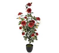 Cespuglio di rose artificiali in vaso, rose artificiali, fiori artificiali, piante artificiali, piante decorative, piante artificiali, piante decorative, piante in seta, piante decorative, colore