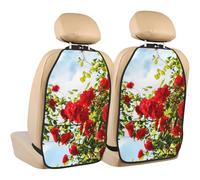 Cespuglio di rose rosse stampato,2 pezzi Tappetini per sedili auto Protezione per sedili posteriori Organizer per sedili posteriori durevoli