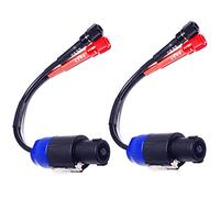 CESS-089 - Cavo per altoparlanti Speakon a jack a banana femmina, accetta spina a banana, forcella a forcella e filo nudo, confezione da 2