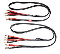 CESS-106-3f - Cavo splitter per altoparlante con spina a banana, 2 spine a banana a 4 spine a banana, calibro 12, 2 canali (3 piedi)