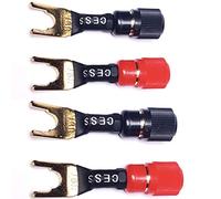 CESS-125L Spades - Connettore a forcella a forcella a spina a banana femmina a Y, confezione da 4 (forcella grande)