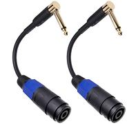 CESS-144 Speakon Female Connector to 1/4" Male TS Speaker Cable - Speak-on Jack to 1/4 TS Plug (Right-Angle Plug)