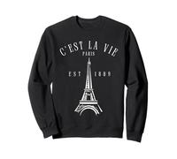C'Est La Vie Parigi Lovers Vintage Torre Eiffel Parigi Francia Felpa