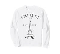 C'Est La Vie Parigi Lovers Vintage Torre Eiffel Parigi Francia Felpa