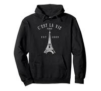C'Est La Vie Parigi Lovers Vintage Torre Eiffel Parigi Francia Felpa con Cappuccio