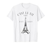 C'Est La Vie Parigi Lovers Vintage Torre Eiffel Parigi Francia Maglietta