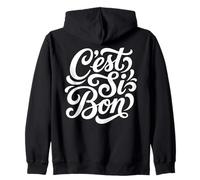 C'Est Si Bon French Script Tipografia Felpa con Cappuccio