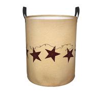 Cesta Biancheria Brown Stars Primitive Country Rustic Robusto Cesto Della Biancheria Pieghevole Cesto Portaoggetti Per Bedroom Bagno Bucato 34X42Cm