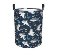 Cesta Biancheria Friendly Sharks Con Manico Cesto Biancheria Sporca Pieghevole Ceste Per La Biancherias Per Bedroom Bucato Vestiti 40X50Cm