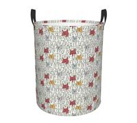 Cesta Biancheria Funny Cat White Portatile Cesto Biancheria Sporca Impermeabile Ceste Per La Biancherias Per Giocattoli Bagno Camera 40X50Cm