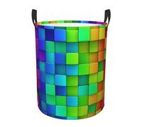 Cesta Biancheria Rainbow Colorful Blocks Robusto Cesto Biancheria Sporca Stabile Ceste Per La Biancherias Per Giocattoli Bagno Vestiti 34X42Cm