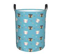 Cesta Biancheria Sporca Cat Fish Antipolvere Lavaggio Borsa Robusto Ceste Per La Biancherias Per Abiti Sporchi Camera Vestiti 40X50Cm