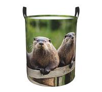 Cesta Biancheria Sporca Cute Bank Beaver Print Robusto Lavaggio Borsa Antipolvere Ceste Per La Biancherias Per Bedroom Camera Abiti Sporchi 40X50Cm