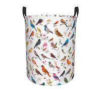 Cesta Biancheria Sporca Flowers Bunnies Birds Print Portatile Cesto Porta Biancheria Impermeabile Ceste Per La Biancherias Per Abiti Sporchi Bedroom Bucato 40X50Cm