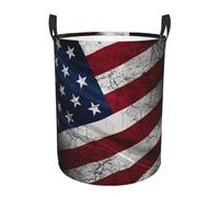 Cesta Biancheria Sporca Grunge Usa Flag Rotondo Cesto Porta Biancheria Portatile Ceste Per La Biancherias Per Abiti Sporchi Camera Bagno 34X42Cm