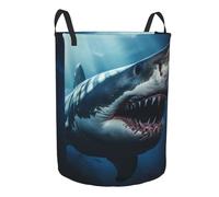 Cesta Bucato 3D Realistic Shark Stabile Lavaggio Borsa Con Manico Ceste Per La Biancherias Per Bedroom Camera Giocattoli 40X50Cm