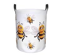 Cesta Bucato Funny Bees Print Portatile Lavaggio Borsa Antipolvere Ceste Per La Biancherias Per Vestiti Camera Bucato 40X50Cm