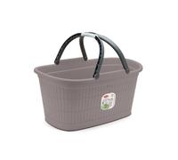 Cesta Bucato Multiuso Ovale Domus Greige con Manici 58 x 38 x 29,5 cm
