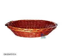 CESTA CESTO CESTINO NATALIZIO IN VIMINI OVALE COLORE MARRONE CM 63X47X15 H
