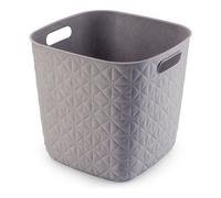 CURVER Softex - Cesto portaoggetti da 15 l, design elegante, leggero, impilabile e pratico, 100% riciclato, 27 x 27 x 26 cm, colore: tortora