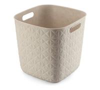 CURVER Softex - Cesto portaoggetti da 15 l, design elegante, leggero, impilabile e pratico, 100% riciclato, 27 x 27 x 26 cm, colore: bianco sporco
