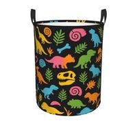 Cesta Del Bucato 40X50Cm, Cute Dinosaur Colorful Leaves Cesto Della Biancheria Stabile,Pieghevole Ceste Per La Biancherias Per Vestiti Bagno Camera