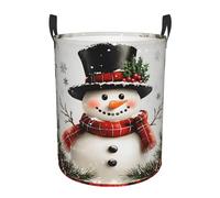 Cesta Del Bucato 40X50Cm, Cute Snowman Red Plaid Portabiancheria Con Manico,Decorativa Ceste Per La Biancherias Per Bucato Bedroom Bagno