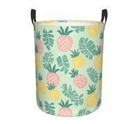 Cesta Del Bucato 40X50Cm, Pineapples Leaves Pattern Stoccaggio Paniere Portatile,Decorativa Ceste Per La Biancherias Per Abiti Sporchi Camera Bagno