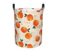 Cesta Del Bucato 40X50Cm, Textured Oranges Pattern Cesto Porta Biancheria Con Manico,Stabile Ceste Per La Biancherias Per Giocattoli Camera Bucato