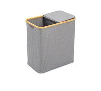Cesta Del Bucato 90L - 2-Fächer Portabiancheria con Coperchio 53,5x33x56 CM