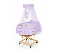 Cesta di Mosè con baldacchino - Orsacchiotto con fiocco, viola