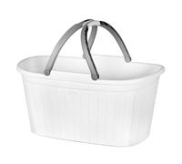 Cesta Elegance Effetto Rattanan Con Manico Bianco Argento 37x28x57 Cm