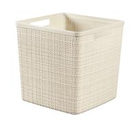 Curver Cestino Juliet in juta 100% plastica riciclata quadrato, bianco sporco, L: 17 L