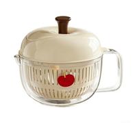 Cesta Lavaverdura Frutta Design Colorato Cucina(white) | Asciugatura centrifuga rapida, plastica PP , dimensioni compatte 21x17cm, per ideale per pasti veloci