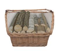 Cesta Legna da Ardere con Manico 61,5x46,5x58cm Marrone Salice