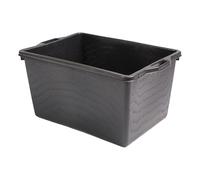 Cesta Mastello ICS 65 Litri Rettangolare in Plastica Nera - Robusta e Multiuso