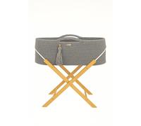 Cesta Mosè fatta a mano in stile BOHO con supporto - Grigio scuro