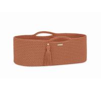 Cesta Mosè in cotone BOHO fatta a mano con materassino - color caramello