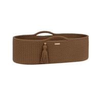 Cesta Mosè in cotone BOHO fatta a mano con materassino - color moka