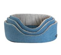 Cesta ovale Eco completamente sfoderabile Blu Nasonero Misura 52x38 cm - Cuccia ovale sfoderabile in spugna, ideale per cani di piccola taglia, con fondo in ecopelle e design elegante, facile da pulir