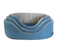 Cesta Ovale sfoderabile Eco Nasonero Blu - 3a misura: 52 x 38 cm - Cuccia ovale sfoderabile in spugna, ideale per cani di piccola taglia, con fondo in ecopelle e design elegante, facile da pulire e di