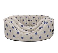 Cesta Ovale sfoderabile Eco Nasonero Pois Blu - 3a Misura 52 x 38 cm - Cesta ovale sfoderabile in eco-pelle, realizzata con materiali di alta qualità, ideale per garantire comfort e stile al tuo cane.