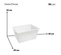 Cesta Pane Alimenti Polietilene 70L/100L Aperta Chiusa Impilabile Made in Italy