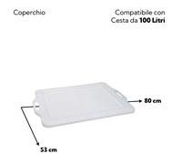 Cesta Pane Alimenti Polietilene 70L/100L Aperta Chiusa Impilabile Made in Italy