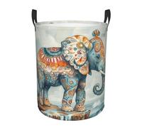 Cesta Panni 40X50Cm, Ancient Pattern Elephant Cesto Biancheria Sporca Con Manico,Stabile Ceste Per La Biancherias Per Camera Bucato Abiti Sporchi