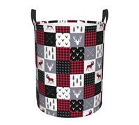 Cesta Panni Buffalo Plaid Elk Arrows Deer Moose Multiuso Lavaggio Borsa Portatile Ceste Per La Biancherias Per Dorms Bagno Bedroom 40X50Cm
