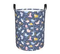 Cesta Panni Cute Baby Animals Impermeabile Lavaggio Borsa Con Manico Ceste Per La Biancherias Per Giocattoli Abiti Sporchi Camera 40X50Cm