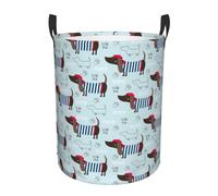 Cesta Per Bucato Dachshund Dog Puppy Antipolvere Cesto Biancheria Sporca Rotondo Ceste Per La Biancherias Per Bagno Camera Vestiti 40X50Cm